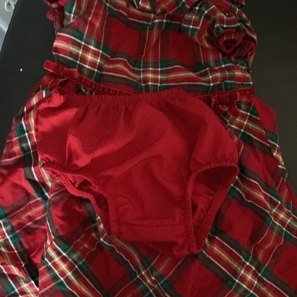 Red Plaid Ruffle Dress - Picture 3 of 5